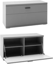 Set de guardarropa Lomadox de 6 piezas con iluminación LED en gris | Guardarropa de pasillo en gris ártico, moderno
