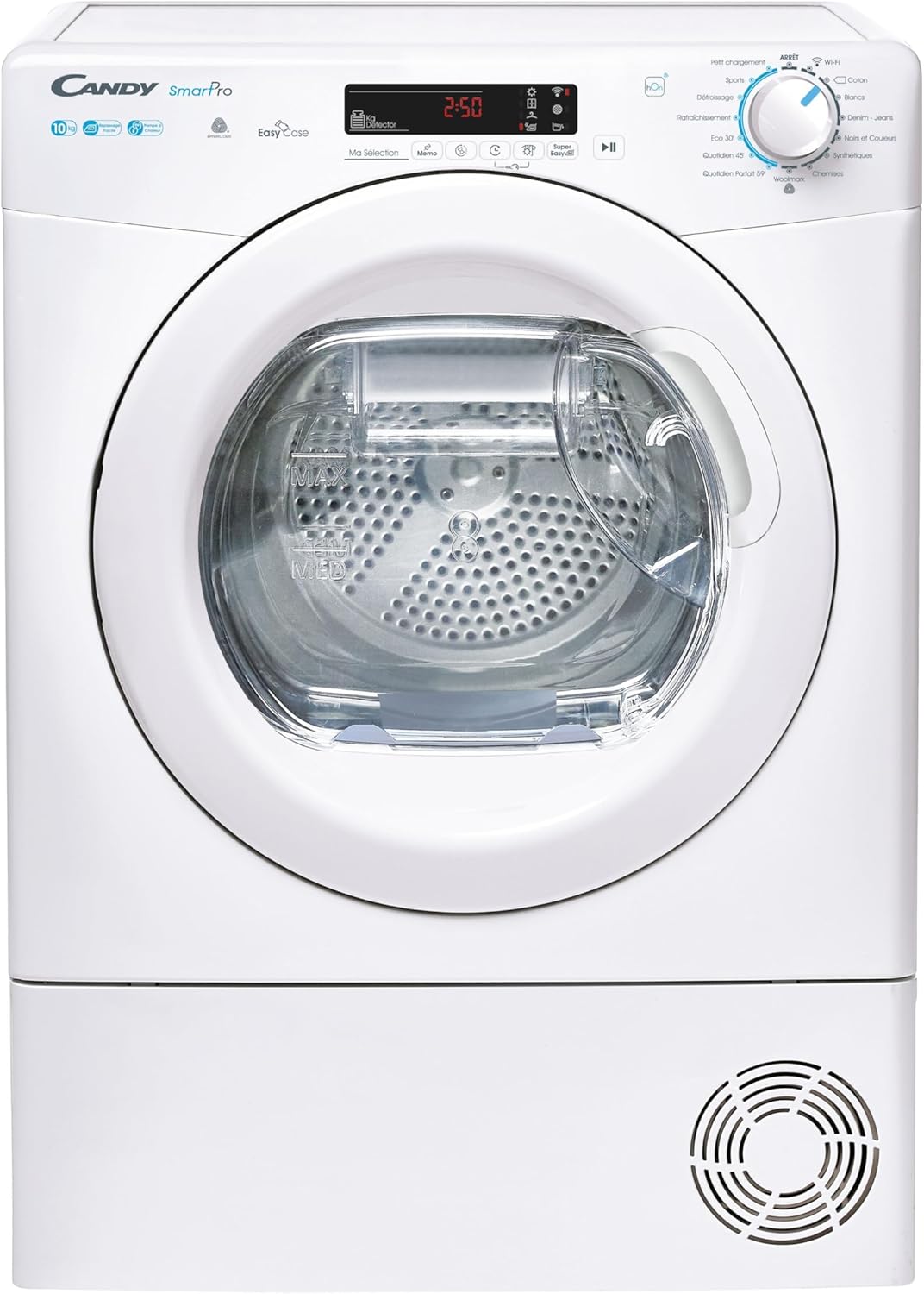 Secadora con bomba de calor CANDY Smart Pro CSOE H10A2DE-47 – 10 kg – Conexión Wi-Fi – 66 dB