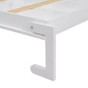 Cama Murphy tamaño queen Whisen Wood con múltiples estantes de almacenamiento y decoración estilo persiana