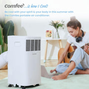 Aire acondicionado portátil Comfee Easy Cool 2.0, 7000 BTU 2,0kW, refrigeración, ventilación y deshumidificación, tamaño de habitación hasta 68m³ (25㎡), control por APP/Alexa/Google Home/IFTTT, aire acondicionado móvil con manguera de escape