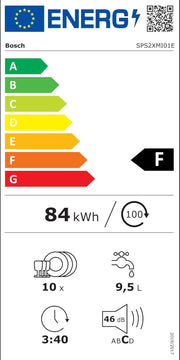 Lavavajillas inteligente Bosch Serie 2 SPV2IKX10E, totalmente integrable, 45 cm de ancho, cesta para cubiertos, secado extra con solo pulsar un botón, InfoLight punto de luz rojo en el suelo, protección AquaStop contra daños por agua, blanco