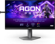 AOC Agon Pro AG256FS - Monitor de juegos FHD de 24,5 pulgadas, 390 Hz, 0,5 ms, FreeSync Premium, compatible con G-Sync, HDR400 (2 HDMI, DisplayPort, concentrador USB) negro/gris