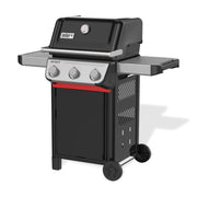 Barbacoa de gas Weber Spirit E310, 3 quemadores, encendido SnapJet, ruedas, rejilla de calentamiento, superficie de cocción de 51x46 cm, negro y plateado