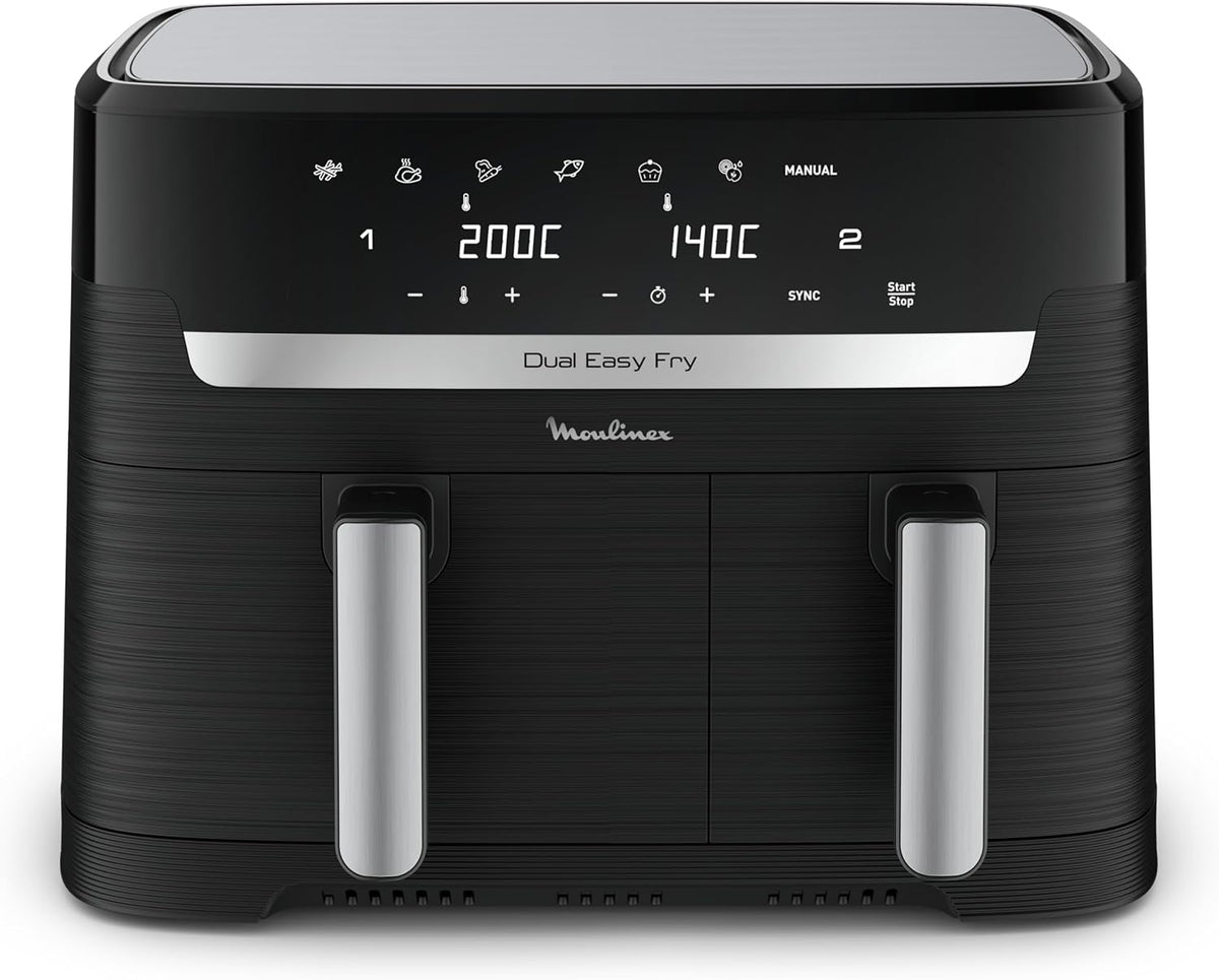 Moulinex Easy Fry Essential inox, 8,3 L, hasta 8 personas, 7 programas intuitivos, freidora de aire, comida completa, sincronización, ahorro de energía, aplicación dedicada, EZ901820