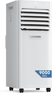 Aire acondicionado portátil LEENON 9000 BTU, 4 en 1: refrigeración, deshumidificación, modo ventilador y modo sueño, climatizador móvil de 2,6 kW con tubo de escape, mando a distancia/temporizador de 24h, para habitaciones de hasta 35 m²