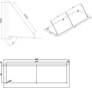 doporro Marquesina de cristal laminado de seguridad (VSG) con lámina SGP VDG02K, medidas: 90x250 cm, 3 barras de sujeción de acero inoxidable, marquesina transparente para puerta de entrada, protección contra la lluvia