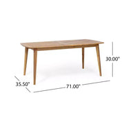 Conjunto de comedor de patio extensible de 7 piezas para exteriores con sillas apilables y mesa de madera de acacia