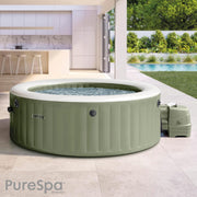 Set de spa inflable redondo Intex para 6 personas, color verde oliva, 28428NP (inflado 216 cm x 71 cm)