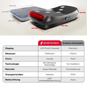 Plataforma vibratoria 4D VP400 hasta 40 Hz con 3 modos de entrenamiento, altavoz Bluetooth, pantalla táctil y capacidad de carga de 120 kg