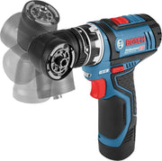 Taladro atornillador a batería Bosch Professional 12V System GSR 12V-15 FC - Sistema FlexiClick (incluye 2 baterías GBA 12V 2.0Ah, cargador, 4 adaptadores, juego de 40 accesorios) - Alimentado por batería