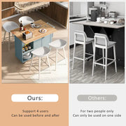 Isla de cocina con encimera plegable, carrito de almacenamiento para cocina con estante extraíble, toallero y cajón, ruedas giratorias