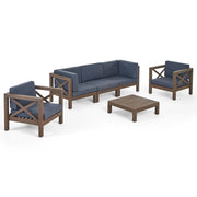 Set de conversación de 6 piezas de madera de acacia Brava Outdoor de Christopher Knight Home