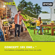 RYOBI - Cortabordes Inalámbrico 18V ONE+ RLT183250F – Ancho Ø25-30cm, Batería 2.5Ah + Cargador, Autonomía 50min, Sistema EasyEdge™, Ligero y Preciso, Ideal para Bordes, Macizos y Taludes