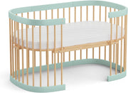 Cuna 7 en 1 tweeto®: cuna de madera evolutiva | cuna de colecho y cuna de barrotes de altura regulable | convertible en cama infantil y parque de juegos (haya natural)