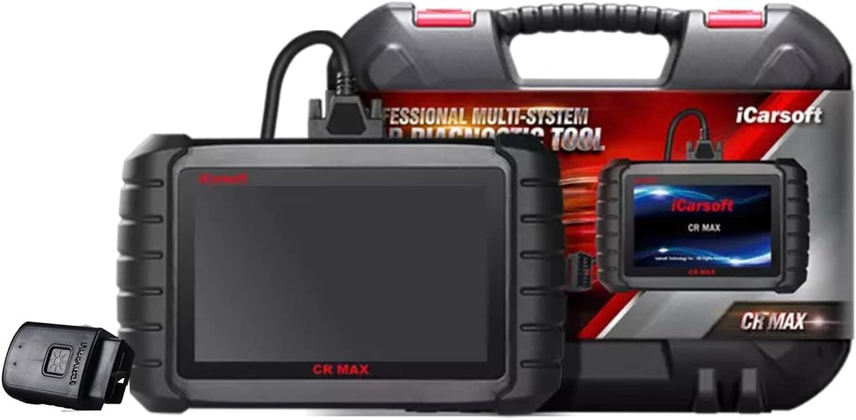 iCarsoft CR Max - Maletín de diagnóstico profesional con cable eléctrico - Coches de diversas marcas - Modelo original con garantía europea, Windows 10