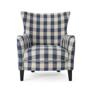 Sillón tapizado de respaldo alto Modern Retro de 30.25 pulgadas con patas de madera para sala de estar
