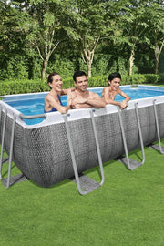 Bestway Piscina Elevada Rectangular Power Steel 549 x 274 x 122 cm ratán Gris