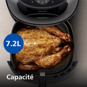 Freidora de aire PHILIPS Serie 3000 7,2 L, ventana de cocción, freidora 16 en 1, tecnología RapidAir Plus, eliminación de grasa, aplicación de recetas HomeID, fácil de limpiar (NA340/00)