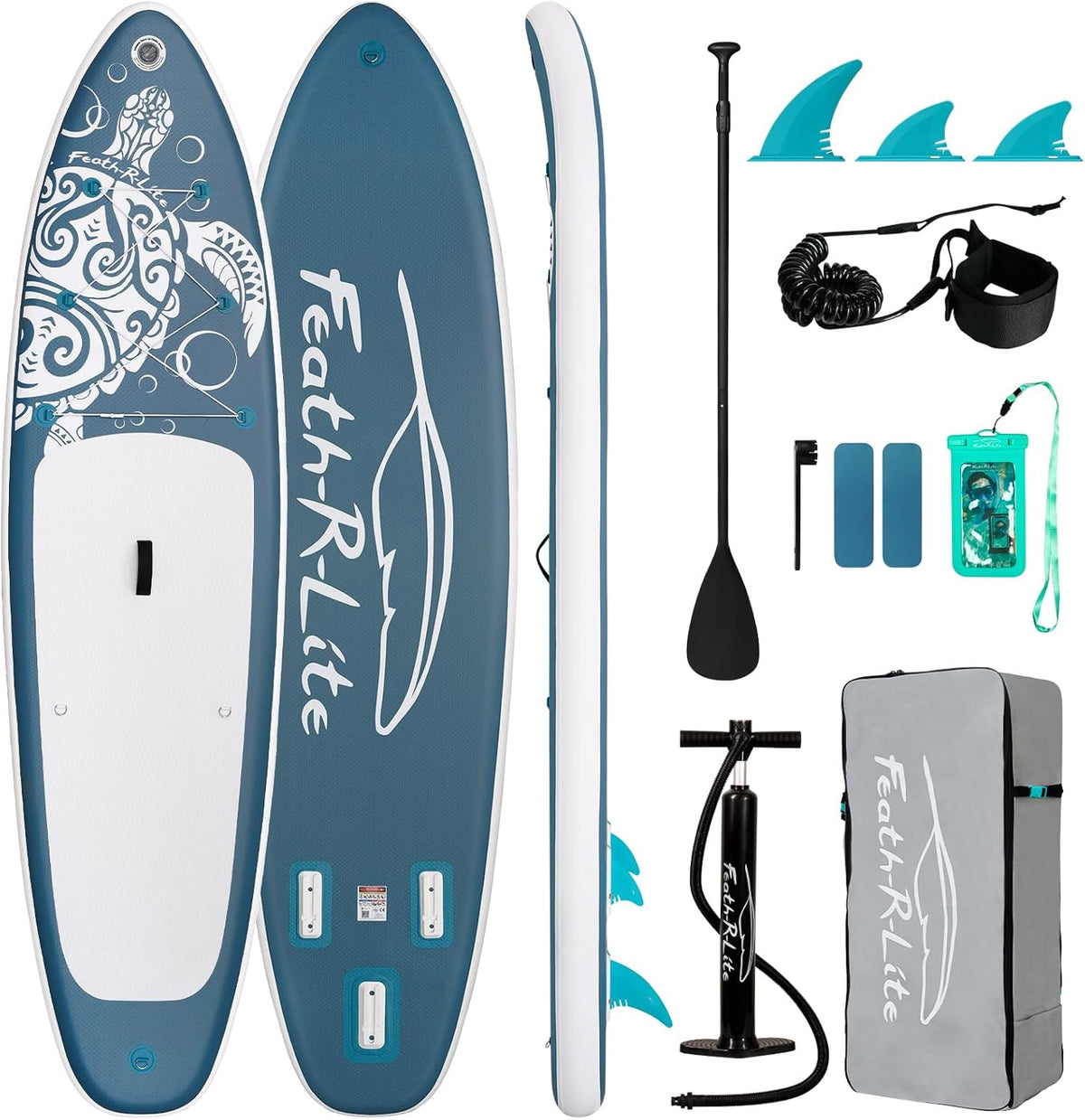 FEATH-R-LITE Tabla de paddle surf inflable para adultos SUP con dos configuraciones de accesorios diferentes
