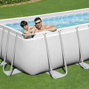 Bestway Conjunto de piscina rectangular Power Steel 404x201x100 cm