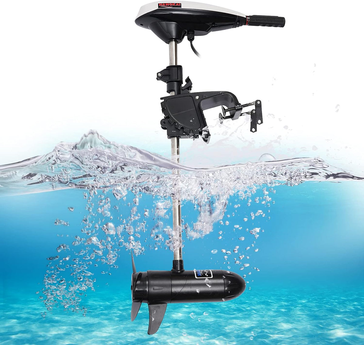 Motor eléctrico de 45 libras para bote inflable, kayak, embarcación de pesca, motor de hélice, motor de paleta, fuera de borda de 12v