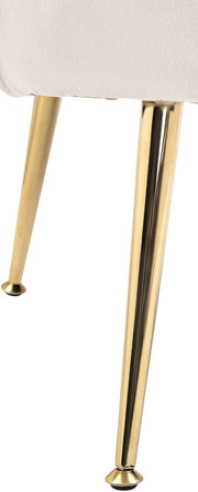 Silla tapizada Rosita I de CLP con revestimiento de terciopelo I Estructura de metal color dorado, color: crema