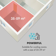 KLARSTEIN Grandbreeze Pro 14K – Aire acondicionado portátil, deshumidificador, ventilador, 3 velocidades, 14000 BTU/1,65 kW, habitación: 42 a 68 m², flujo: 460 m³/h, eficiencia energética A – Blanco
