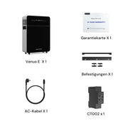 Sistema de energía solar para balcón con almacenamiento Marstek Venus E 3.0: sistema de almacenamiento de energía acoplado en CA con medidor, 0% IVA, 5,12 kWh LFP, 2,5 kW de potencia de entrada/salida fotovoltaica, expansión hasta 15,36 kWh, Plug & Play