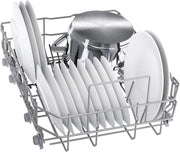 Lavavajillas inteligente Bosch Serie 2 SPV2IKX10E, totalmente integrable, 45 cm de ancho, cesta para cubiertos, secado extra con solo pulsar un botón, InfoLight punto de luz rojo en el suelo, protección AquaStop contra daños por agua, blanco