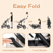 Cochecito 3 en 1 Gcarebb, silla de paseo con portabebés, cochecito completo con altura ajustable, cochecito combinado con marco de aluminio para recién nacidos de 0 a 4 años
