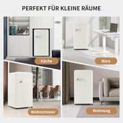 Refrigerador con congelador Merax, combinación frigorífico-congelador, frigorífico pequeño con 51L y congelador de 21L, silencioso, LED, estantes de vidrio, cajón para verduras, estantes en la puerta, para cocina, sala de estar, oficina, negro