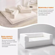 Sofá Cama Convertible 5 en 1, Sofá Cama Modular de Pana de 78.8" con Estructura Robusta, Futón Multifuncional para Espacios Pequeños, Sala de Estar y Habitación de Huéspedes