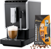 Cafetera automática Tchibo Esperto Latte con función de espumado de leche para Caffè Crema, Espresso y especialidades de café, antracita