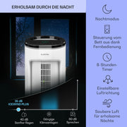 Enfriador de aire Klarstein con refrigeración por agua, enfriador evaporativo 4 en 1 silencioso, humidificador, ventilador y modo nocturno, aire acondicionado portátil de 7 L, enfriador de aire de 65 W, flujo de aire refrigerante de 330 m³/h