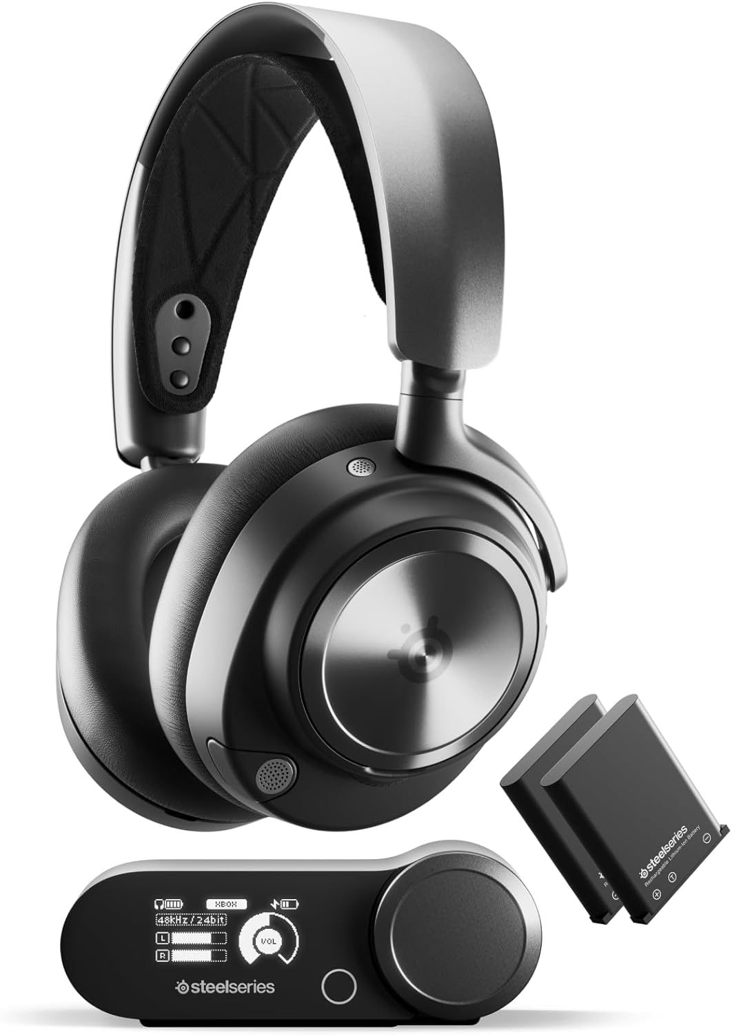 SteelSeries Arctis Nova Pro Wireless X - gaming multisistema - Controladores magnéticos de neodimio - Cancelación activa de ruido - Autonomía inalámbrica ilimitada - Micrófono ClearCast Gen 2 - PS5, PC, Switch, móvil