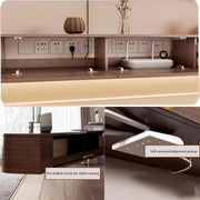 Consola multimedia para pared de TV flotante, banco de almacenamiento grande bajo TV, mueble bajo con cajones y soporte para router, (Blanco B + LED, 180 x 20 x 30 cm)