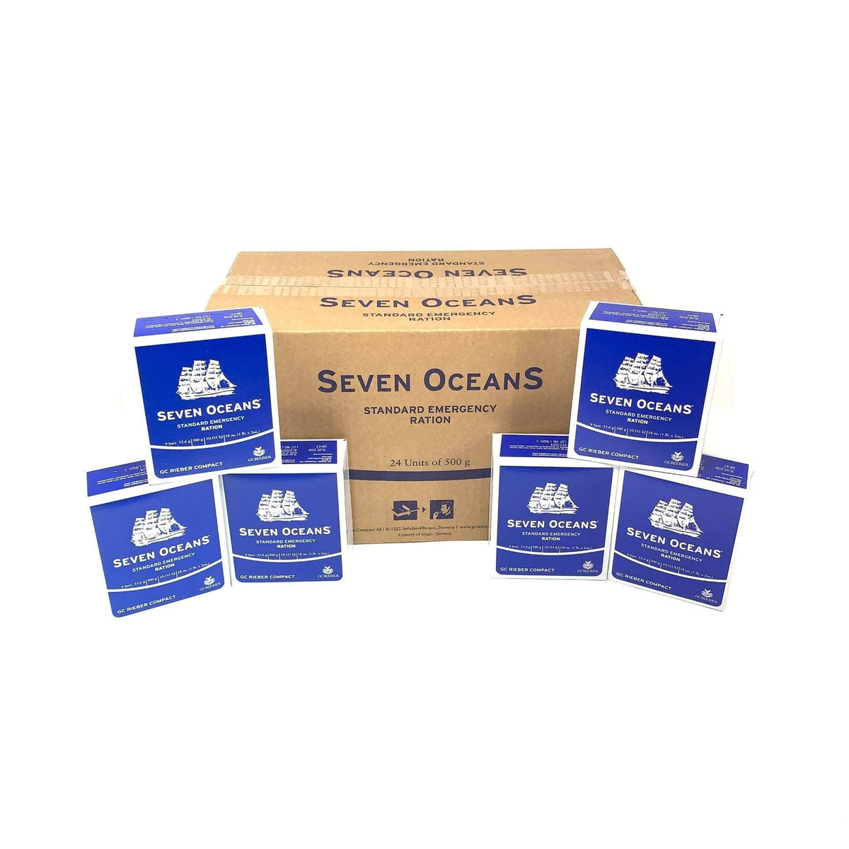 Seven Oceans Paquete de raciones de supervivencia para 2 meses, galletas de larga duración 24 x 500 g