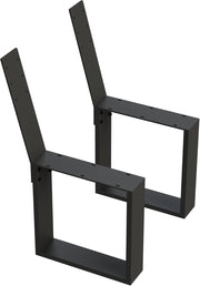 DanDiBo 2X Patas de banco de metal negro con respaldo, conjunto de patas de banco sólido para bricolaje, 96478, estructura de asiento para banco de jardín, base de banco robusta y estable