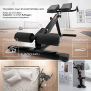 Entrenador de abdomen y espalda BRT150, banco de pesas multifuncional 6 en 1 ajustable para entrenamiento de fuerza en casa, hasta 130 kg