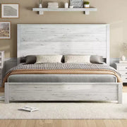 Estructura de cama de madera rústica AMERLIFE con cabecero empalmado de 51.2"