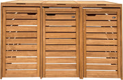 AXI Lex Cubrecontenedor de madera marrón | Cerramiento para 3 cubos de basura - 240-720 L | Caja de almacenaje para cubos de basura