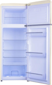 Frigorífico/Congelador Retro Amica KGC 15632 T / Azul hielo (Turquesa) / 144 cm (Al) x 55 cm (An) x 62 cm (Pr) / Diseño retro / Frigorífico con congelador