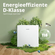 COMFEE RCU40WH3EU(E) Mini congelador de 31 L con compresor inverter, eficiencia energética D, capacidad de congelación de 4 estrellas, silencioso 39 dB, congelador de sobremesa compacto para oficina, cocina, residencia de estudiantes, blanco
