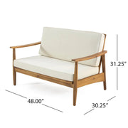 Set de conversación para exteriores de 4 plazas de madera de acacia Willowbrook de Christopher Knight Home