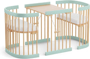 Cuna 7 en 1 tweeto®: cuna de madera evolutiva | cuna de colecho y cuna de barrotes de altura regulable | convertible en cama infantil y parque de juegos (haya natural)