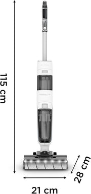 Rowenta X-Clean5, Aspiradora fregona sin cable, limpieza 2 en 1, modo de detección automática, iluminación LED, autolimpieza, secado con aire caliente, GZ5557EE, blanco/negro