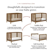 Cuna convertible 4 en 1 Swell de Babyletto con kit de conversión para cama infantil