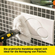 Limpiadora de vapor Kärcher SC 5 EasyFix con función de agua caliente, presión de vapor: 4,2 bar, tiempo de calentamiento: 3 min, superficie: aprox. 150 m², depósito: 0,5 l + 1,5 l, incl. kit de limpieza de suelos EasyFix y boquillas