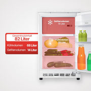 Frigorífico integrable bajo encimera Amica, panelable para nicho de 81,5 cm, control electrónico, compresor inverter, iluminación LED, alarma de puerta abierta, 82 litros