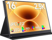 UPERFECT Monitor portátil QLED 2.5K de 16 pulgadas, monitor portátil 2560 * 1600, 150% sRGB, 2000:1, 500 nits, pantalla móvil de alta definición con interfaz HDMI/USB C